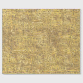Alte ägyptische Hieroglyphen Gold Geschenkpapier (Flach)