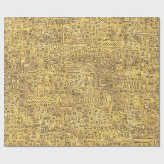 Alte ägyptische Hieroglyphen Gold Geschenkpapier (Flach)