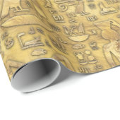 Alte ägyptische Hieroglyphen Gold Geschenkpapier (Rolleneckpunkt)