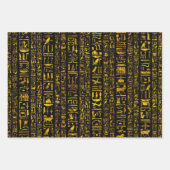 Alte ägyptische Hieroglyphen Gold schwarze Decopag Geschenkpapier Set (Vorderseite 2)