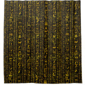 Alte ägyptische Hieroglyphen, Gold und Schwarz Duschvorhang (Vorderseite)