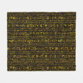 Alte ägyptische Hieroglyphen, Gold und Schwarz Fleecedecke (Vorderseite (Horizontal))