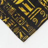 Alte ägyptische Hieroglyphen, Gold und Schwarz Fleecedecke (Ecke)