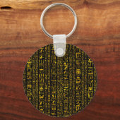 Alte ägyptische Hieroglyphen, Gold und Schwarz Schlüsselanhänger (Vorderseite)