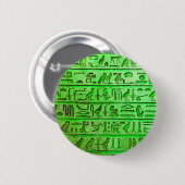 Alte ägyptische Hieroglyphen grün Button (Vorne & Hinten)