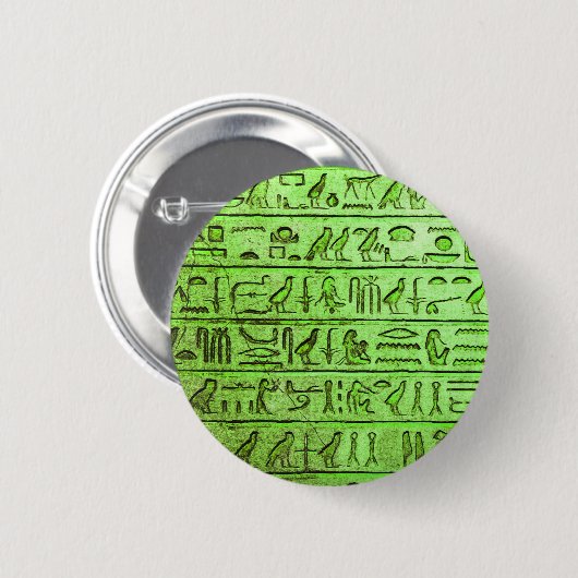 Alte ägyptische Hieroglyphen grün Button (Vorne & Hinten)