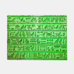 Alte ägyptische Hieroglyphen grün Fußmatte