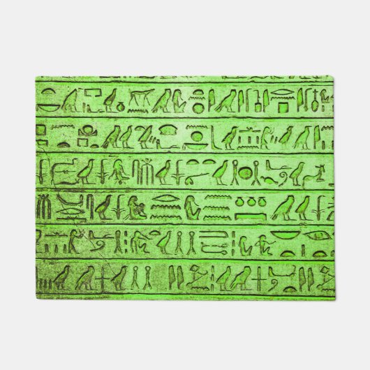 Alte ägyptische Hieroglyphen grün Fußmatte (Vorderseite)