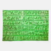 Alte ägyptische Hieroglyphen grün Geschirrtuch (Horizontal)