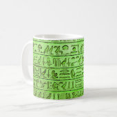 Alte ägyptische Hieroglyphen grün Kaffeetasse (Vorderseite Links)
