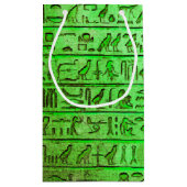 Alte ägyptische Hieroglyphen grün Kleine Geschenktüte (Rückseite)