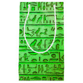 Alte ägyptische Hieroglyphen grün Kleine Geschenktüte (Vorderseite)