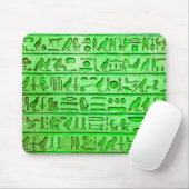 Alte ägyptische Hieroglyphen grün Mousepad (Mit Mouse)
