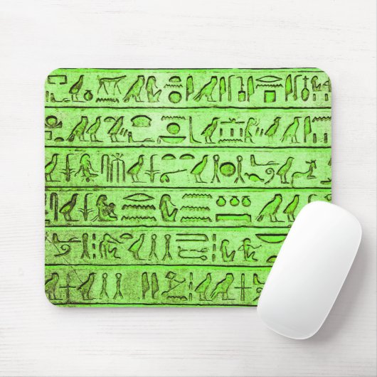 Alte ägyptische Hieroglyphen grün Mousepad (Mit Mouse)