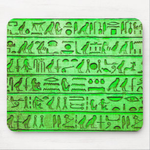 Alte ägyptische Hieroglyphen grün Mousepad