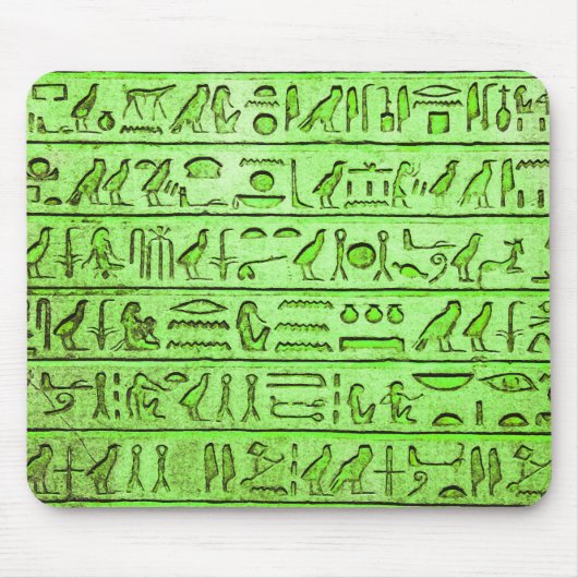 Alte ägyptische Hieroglyphen grün Mousepad (Vorne)