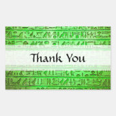 Alte ägyptische Hieroglyphen grün Rechteckiger Aufkleber (Vorderseite)