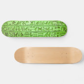 Alte ägyptische Hieroglyphen grün Skateboard (Horizontal)