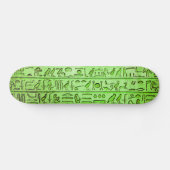 Alte ägyptische Hieroglyphen grün Skateboard (Horizontal)
