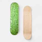 Alte ägyptische Hieroglyphen grün Skateboard (Vorderseite)