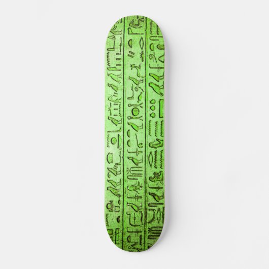 Alte ägyptische Hieroglyphen grün Skateboard (Vorderseite)
