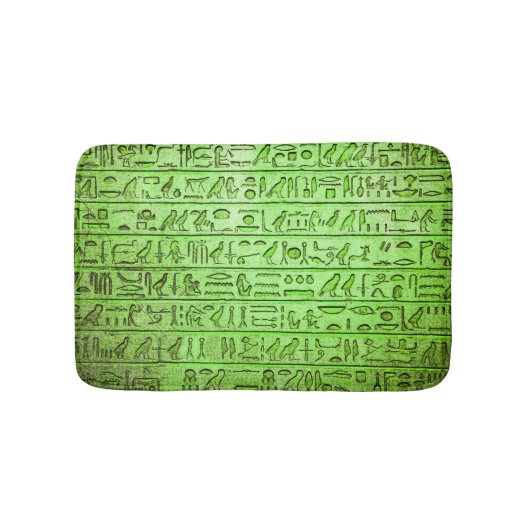 Alte ägyptische Hieroglyphen Grüne Badematte (Vorderseite)