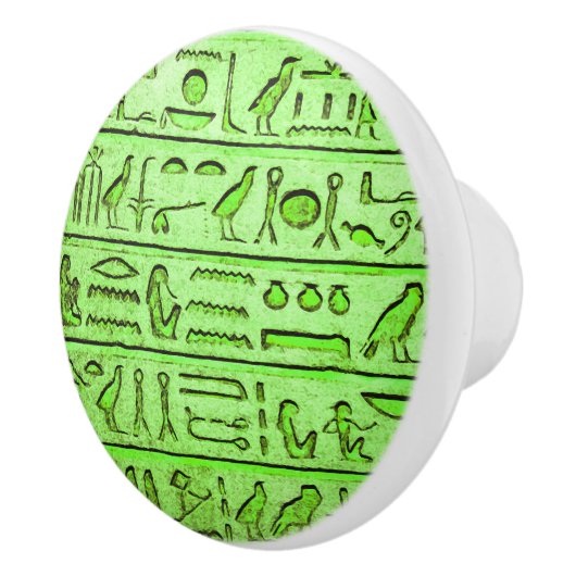 Alte ägyptische Hieroglyphen Grüne Keramik Knob Keramikknauf (Rechts)