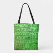 Alte ägyptische Hieroglyphen Grüne Tote Tasche (Rückseite)