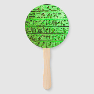 Alte ägyptische Hieroglyphen Grüner Hand Fan Fächer