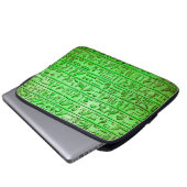 Alte ägyptische Hieroglyphen Grüner Laptop-Sieb Laptopschutzhülle (Vorne Knopf)