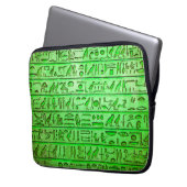 Alte ägyptische Hieroglyphen Grüner Laptop-Sieb Laptopschutzhülle (Vorderseite Links)