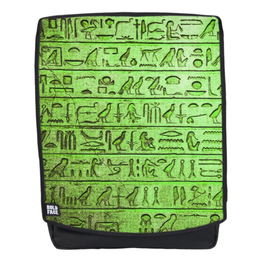Alte ägyptische Hieroglyphen Grüner Rucksack (Vorderseite)
