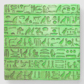Alte ägyptische Hieroglyphen Grüner Stein Unterset Steinuntersetzer (Vorderseite)