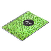 Alte ägyptische Hieroglyphen - Grünes Notebook Notizblock (Linke Seite)
