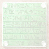 Alte ägyptische Hieroglyphen Grüngläser Untersetze Glasuntersetzer (Rückseite)