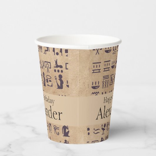 Alte ägyptische Hieroglyphen Kunst, Dichtung und M Pappbecher (Rechts)