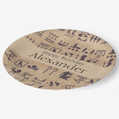 Alte ägyptische Hieroglyphen Kunst, Dichtung und M Pappteller (Schrägansicht)