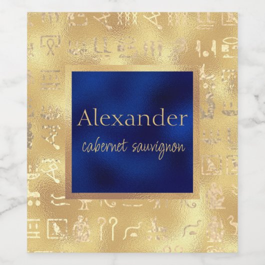 Alte ägyptische Hieroglyphen Kunst, Dichtung und M Weinetikett (Einzelnes Label)