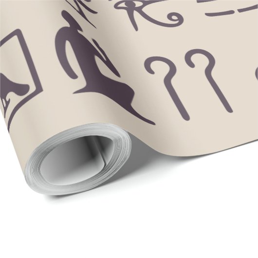 Alte ägyptische Hieroglyphen Kunst Geschenkpapier (Rolleneckpunkt)