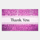 Alte ägyptische Hieroglyphen Lila Danke Rechteckiger Aufkleber (Vorderseite)