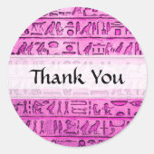 Alte ägyptische Hieroglyphen Lila Danke Runder Aufkleber (Vorderseite)