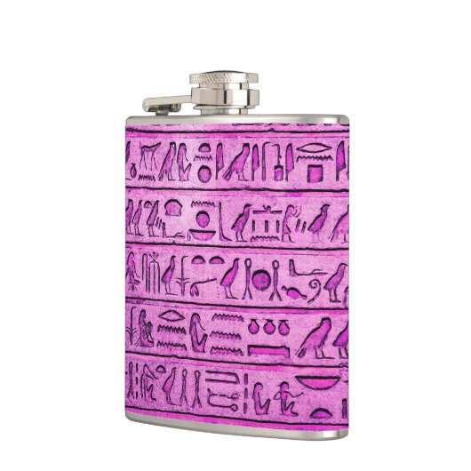 Alte ägyptische Hieroglyphen Lila Flachmann (Links)