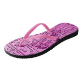 Alte ägyptische Hieroglyphen Lila Flip Flops Badesandalen (Schrägansicht)