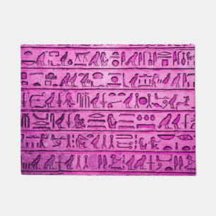 Alte ägyptische Hieroglyphen Lila Fußmatte