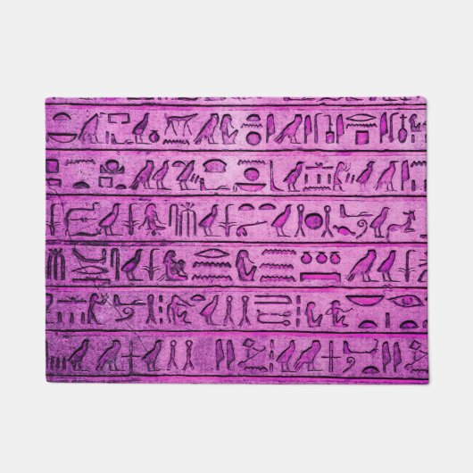 Alte ägyptische Hieroglyphen Lila Fußmatte (Vorderseite)