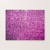 Alte ägyptische Hieroglyphen Lila Jigsaw Puzzle (Horizontal)