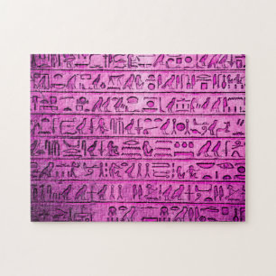 Alte ägyptische Hieroglyphen Lila Jigsaw Puzzle
