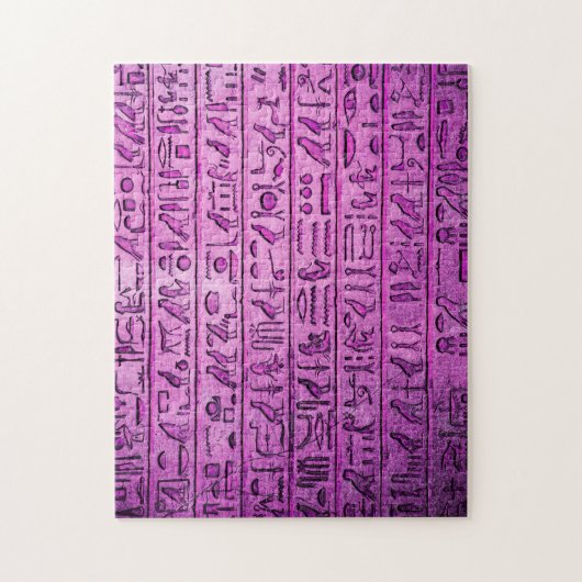 Alte ägyptische Hieroglyphen Lila Jigsaw Puzzle (Vertikal)
