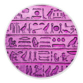 Alte ägyptische Hieroglyphen Lila Keramik Knob Keramikknauf (Vorderseite)