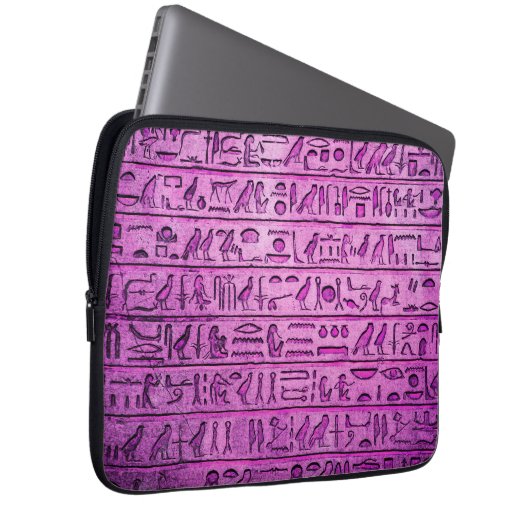 Alte ägyptische Hieroglyphen Lila Laptop-Sieb Laptopschutzhülle (Vorne Rechts)